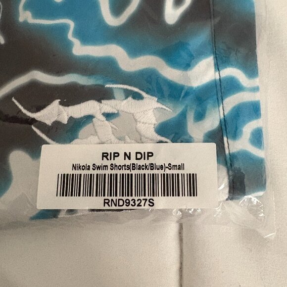 RIPNDIP Men's Nikola Swim Shorts Black/Blue Size S NWT - Picture 11 of 12